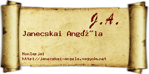Janecskai Angéla névjegykártya