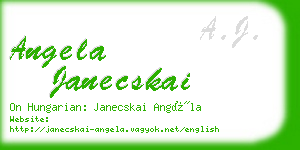 angela janecskai business card
